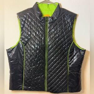 Ruby Rd. Black & Green Bubble Vest Women’s Size XL‎